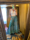 Patchwork Flowy pants in green