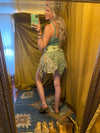 Green wrap pixie skirt