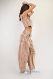 PL5346 - WASHED BARREL LONG PANTS: HAZELNUT / M