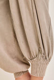Zen Mineral Washed Ribbed  Baggy Lounge Balloon Pants HP7610: HotCocoa / S-M-L / 2-2-2
