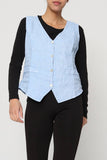 Sleeveless shirt in 100% Linen REF. 5146: Duck Green / S/M-L/XL
