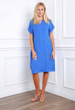 Short dress in 100% linen REF.3141: Rust / Unique