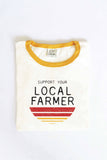 SUPPORT YOUR LOCAL FARMERS Ringer Graphic T-Shirt: NATURAL/MUSTARD / L