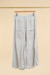 100% linen trousers REF.30235: Light Grey / Unique