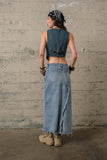 DENIM VEST S10471: DARK DENIM / MEDIUM\