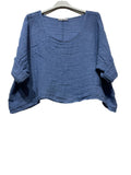 18415 TOP IN LINEN SPRING SUMMER CLOTHING: DUCK GREEN