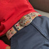 Flower Power Embroidered Wool Belt: L