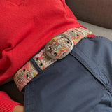 Flower Power Embroidered Wool Belt: L