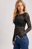 LETTUCE-EDGE SHEER MESH TWO WAY TOP: ECRU / S