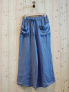 REF 6507 100% LINEN TROUSERS TWO POCKETS: PISTACHIO