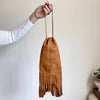 Leather Wristlet, Sienna Fringe Western Wristlet: Rustic Caramel / Earthy