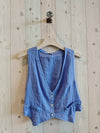 REF 6454 100% LINEN VEST: Beige