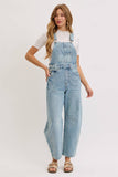 BARREL-LEG DENIM JUMPSUIT : WASHED DENIM / Contemporary / M