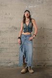 DENIM VEST S10471: DARK DENIM / MEDIUM\