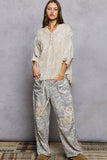 V-neck Short Sleeve Floral Embroidered Crochet Blouse Top: OFF WHITE / Os