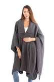 Comfy Oversized Waffle Knit Collared Jacket: Pink