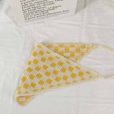Cherry Strawberry Floral checkered Crochet Bandana -56colors: Flower08