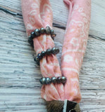 Navy Pearls Bandana Stretch Charm  