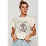 JOSHUA TREE VINTAGE GRAPHIC CROP TOP: IVORY / S