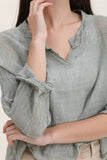 Linen top v-neck 23100 100% linen: Lillas