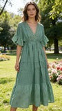 Linen dress REF. 72341: Wasabi