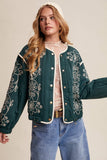 Embroidered Quilted Western Jacket LJ0260: Plum / S