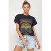 WANDERLUST VINTAGE GRAPHIC CROP TOP: IVORY / L