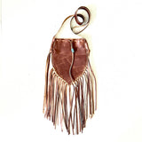 Dakota Leather Fringe Crossbody, Fringe Bags, Leather Bag: Rustic Caramel / Earthy