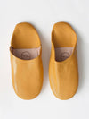 Moroccan Babouche Basic Slippers, Ochre: Large