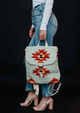 Mint & Multicolored Aztec Backpack