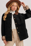 CORDUROY BUTTON DOWN BARN COAT INNER PLAID: CAMEL / L