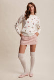 Floral Embroidered Knit Sweater LSW0992: Cream / S