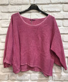 TOP 3791 90% COTTON 10% LINEN: MOUTARDE