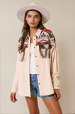 Aztec Shirt Jacket - 10333J: Stone / M
