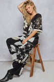 Solid Lace Patch Detail Woven Pants: OLIVE STRIPE / L