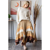 WASHED TIERED SMOCKED WAIST FLARE HEM SKIRT: SAGE / S-M-L-XL(2-2-2-2)