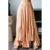 WASHED WIDE LEG RUFFLED HEM PANTS: LT BLUE / S-M-L-XL(2-2-2-2)