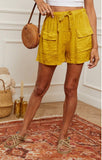 Short in 100% Linen REF. 8570: Khaki