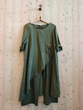 REF 17351 100% LINEN SET: KHAKI