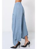 Skirt in 100% linen REF. 7199: Gris Anthracite / Unique