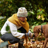 PRANIT Unisex Reversible Beanie Hat Repurposed Wool: Multi Cream