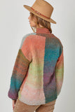 60882 Button Down Rainbow Cardigan: Rainbow / Medium