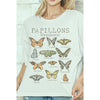 PAPILLONS RHOPALOCERA BUTTERFLIES GRAPHIC CROP TEE: SAND / S-M-L(2-2-2)