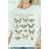 PAPILLONS RHOPALOCERA BUTTERFLIES GRAPHIC CROP TEE: SAND / S-M-L(2-2-2)