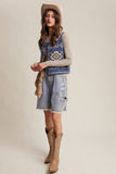 Southwestern Button-Up Vest LSW0977: Amber Brown / S