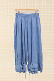 Fancy eyelet embroidery trousers 9204 100% linen: Moutarde