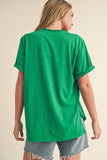 8286DK Zoie V-Neck Short Sleeve Top 5: Green / Contemporary / M