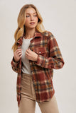 BUTTON DOWN PLAID SHACKET: GREY COMBO / M