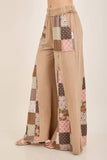 Mineral Washed Fall Paisley patchwork Flared pants HP5783P3: Ash Oak / S-M-L / 2-2-2