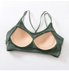 Soft Breathable Cotton Padded Bra Bralette crop top: Green / M